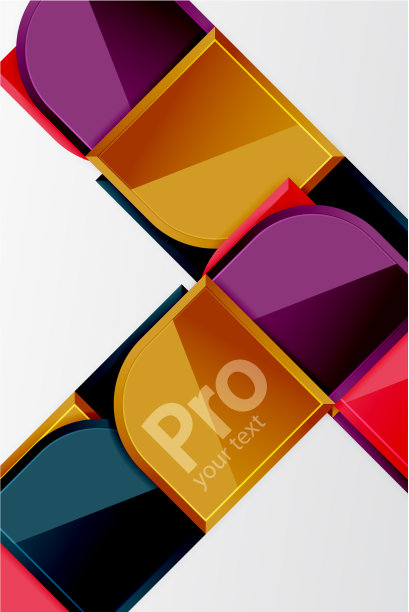 光滑的玻璃方块与圆形元素几何图片下载