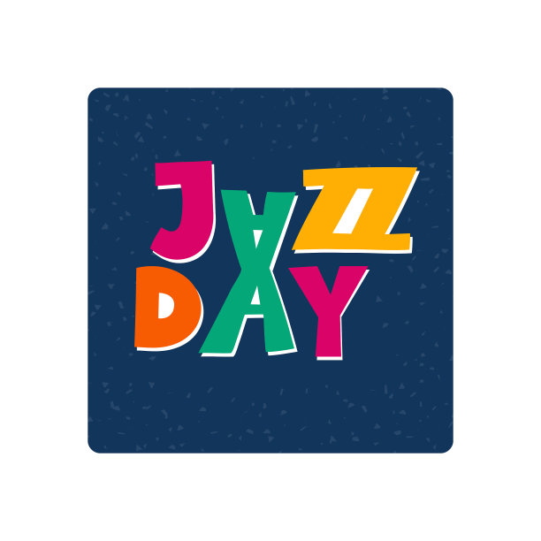 爵士日五颜六色的字母图片下载