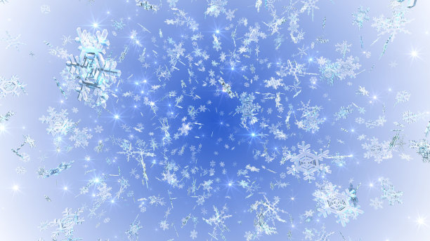 雪花晶体冬天冻结冰节日粒子3D插图背景图片下载