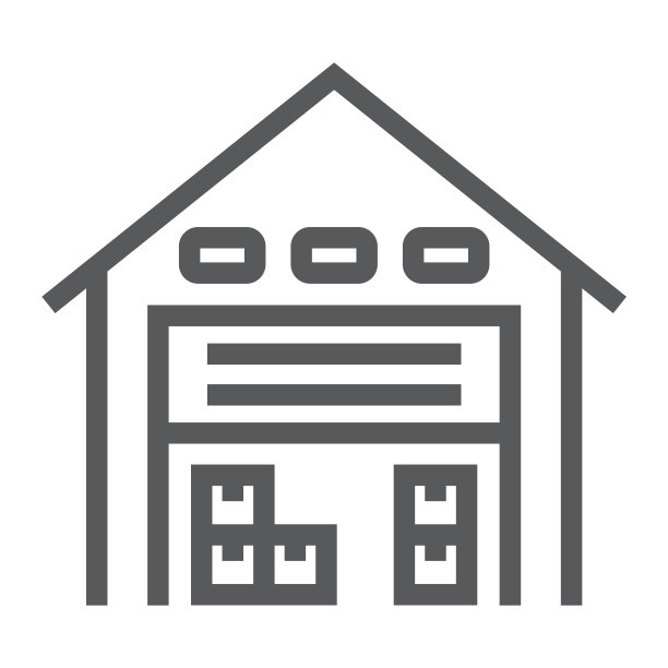 仓库线图标物流和仓库车库图片下载