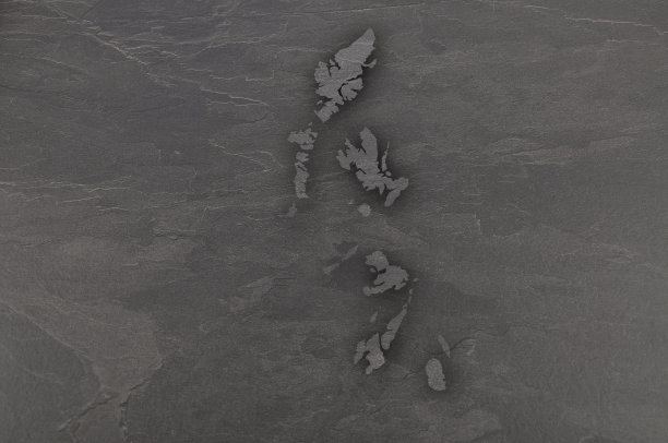 黑石板上的赫布里底群岛地图图片下载