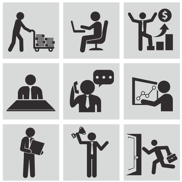 人力资源和管理图标集。图片下载