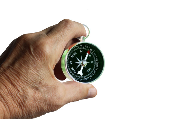 手持圆规孤立在白色背景上图片下载