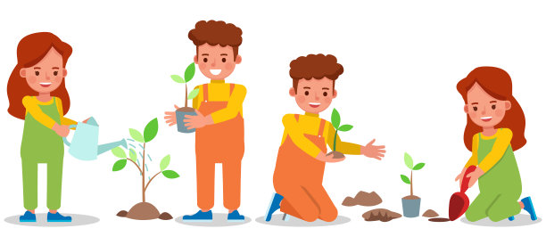 一套儿童角色向量设计。表现在各种带有情感的动作中。图片下载