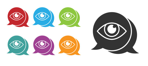 黑眼扫描图标孤立在白色背景。扫描的眼睛。安全检查的象征。网络标志。设置图标丰富多彩。向量图片下载