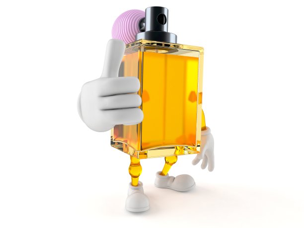 香水人物用大拇指向上的手势图片下载