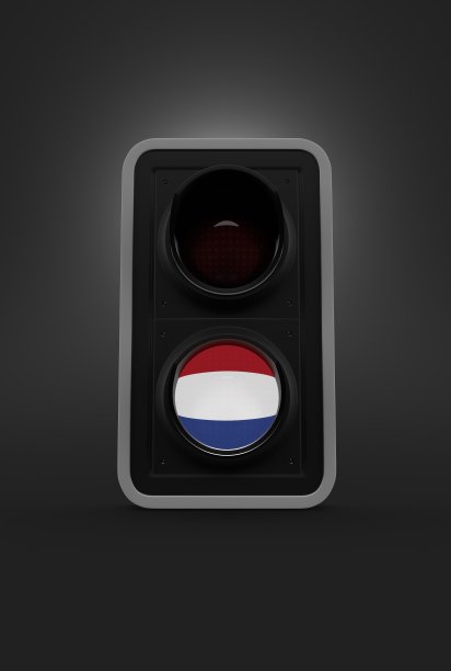 交通灯内插荷兰国旗图片下载