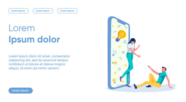 合作伙伴提供平面着陆页面模板图片下载