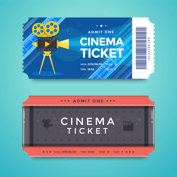 设置电影票与复古电影摄像机图片下载