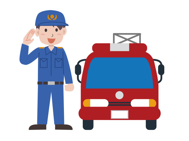 消防员和消防车图片下载