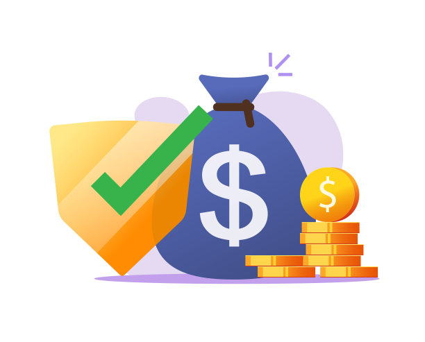 金融保险资金保障保障，现金安全投资，储蓄安全支票矢量平图标，货币财富盾，存款银行覆盖信托卫士概念图标图片下载