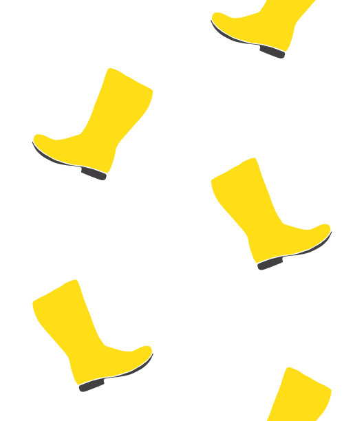 矢量无缝模式的黄色手绘涂鸦素描gumboots图片下载
