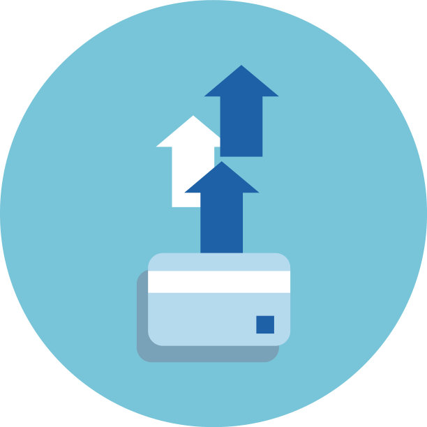 信用卡与箭头向上的方块样式图标图片下载