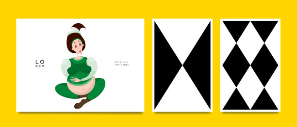 套牌。女人和几何图案。适用于美容行业的杂志封面、户外印刷品、广告印刷品等。图片下载