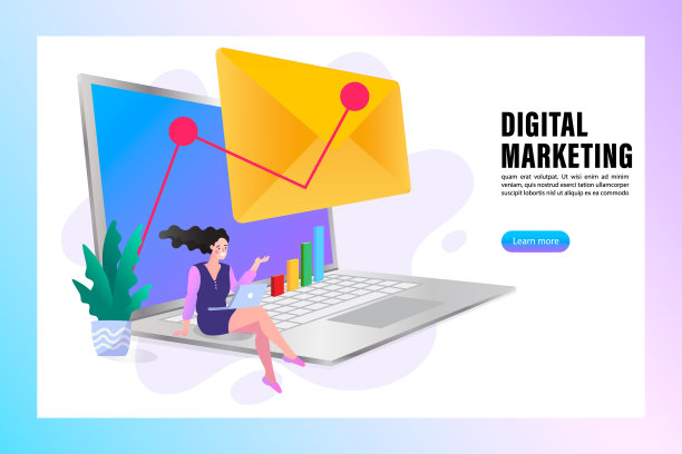 电子邮件营销概念。时事通讯。邮件通知。社交网络。女商人矢量插图。图片下载