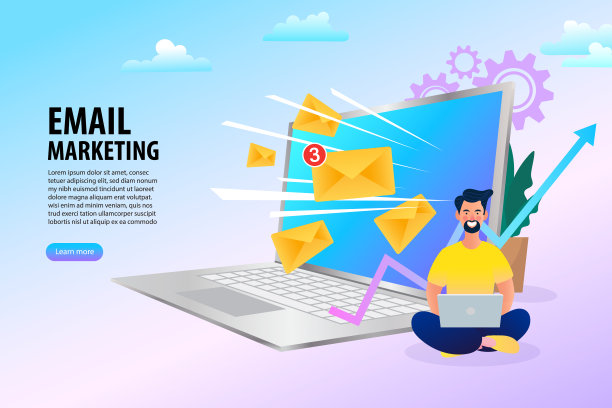 电子邮件营销概念。时事通讯。邮件通知。社交网络。女商人矢量插图。图片下载