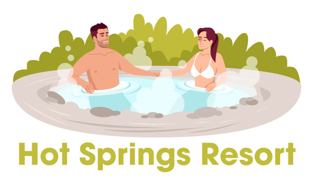 户外度假半平面RGB彩色矢量插图图片下载