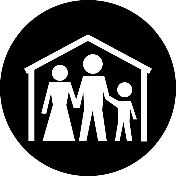 家庭人物居家健康象形块图片下载