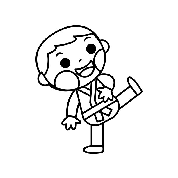 孤立的男孩练习空手道图片下载