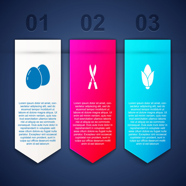 鸡蛋，园艺剪刀和玉米图标矢量素材图片下载