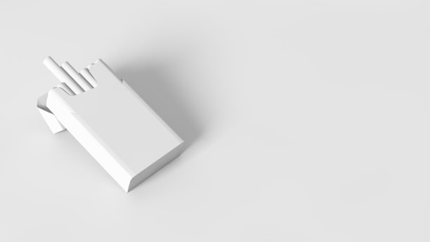 包装的香烟完全色调的白色和孤立在白色背景图片下载