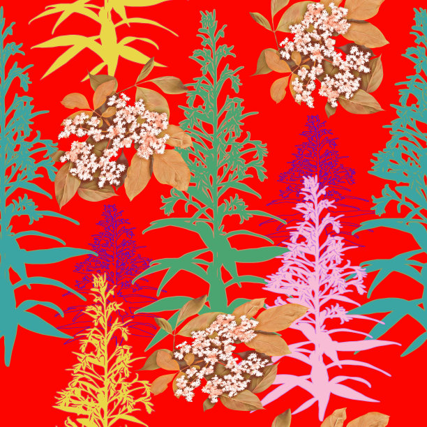 与老花木混花，图案无缝。图片下载