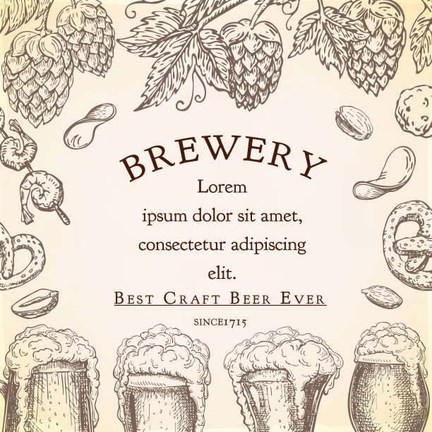 啤酒背景酒吧横幅传单模板图片下载