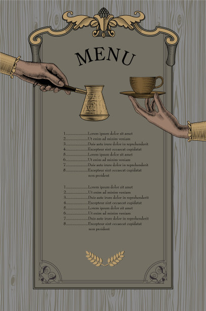 咖啡菜单女性手拿咖啡杯图片下载