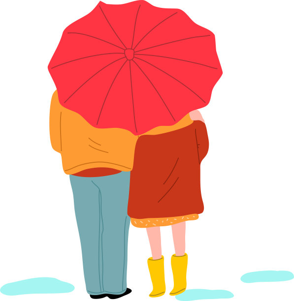 相爱的情侣站在大红色下拥抱图片下载