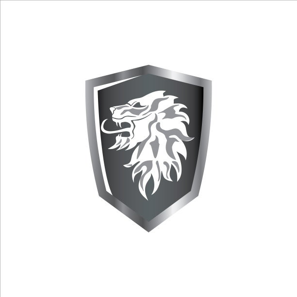 狮吼盾图标符号与颜色灰色图片下载