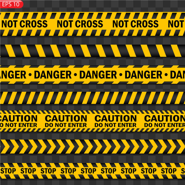 黑色和彩色警告线图片下载