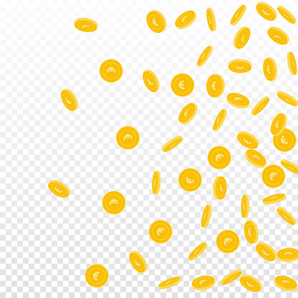 欧盟的欧元硬币散落在空中图片下载