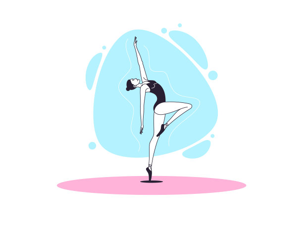 优雅的芭蕾舞女在轮廓极简主义图片下载