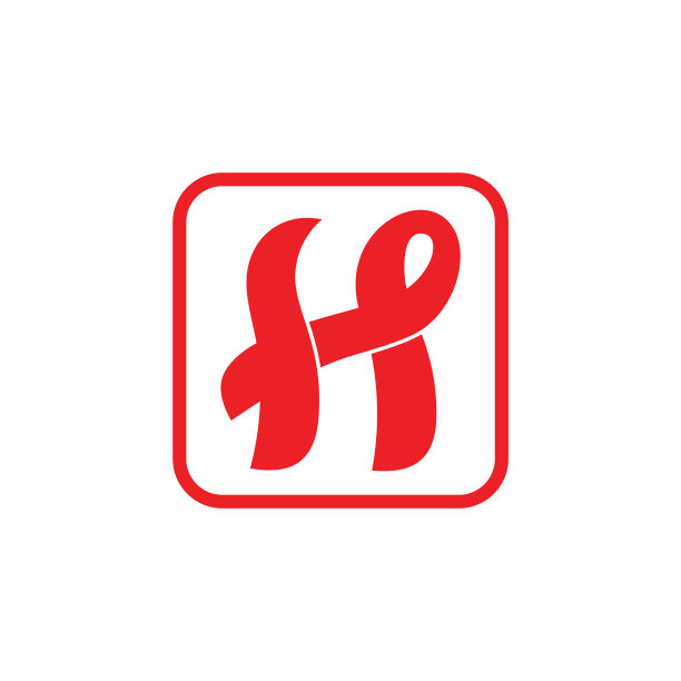抽象字母H链接曲线设计标志图片下载