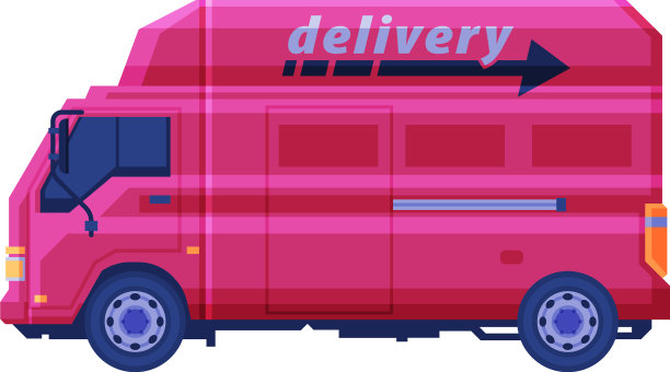 深粉色厢式货车货物运输图片下载