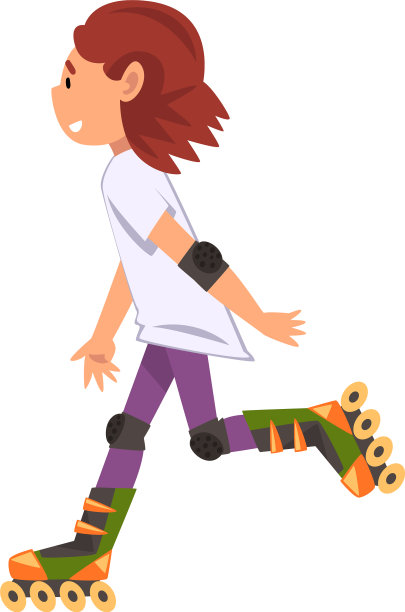 滑旱冰的少女可爱的孩子滑旱冰图片下载