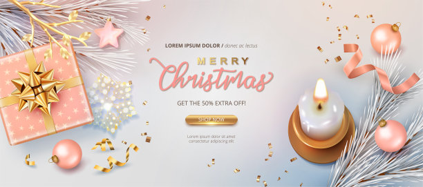 圣诞和新年促销横幅图片下载