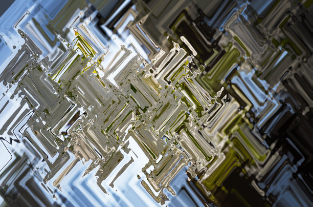 花卉主题上抽象的锯齿形波浪图案。白色樱花照片的艺术图像处理。美丽的蓝色，白色，棕色的多色图案。背景图像图片下载