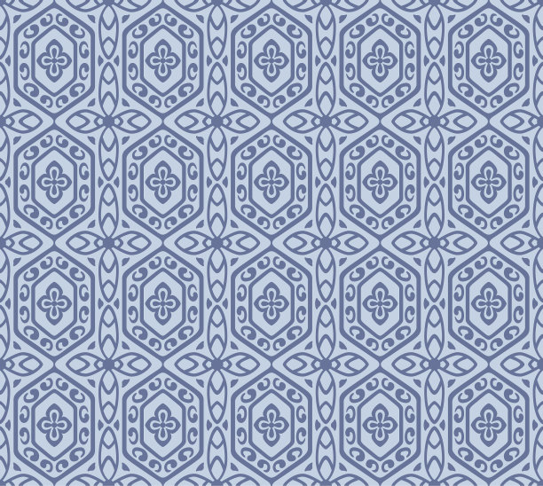 日本六角花矢量无缝图案图片下载