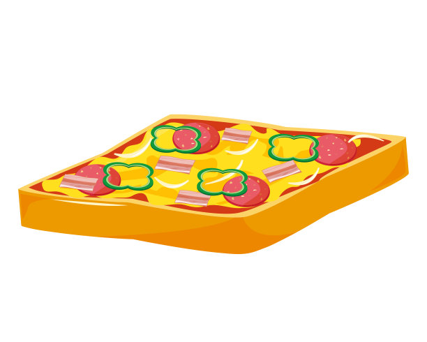 矢量图的披萨吐司。图片下载