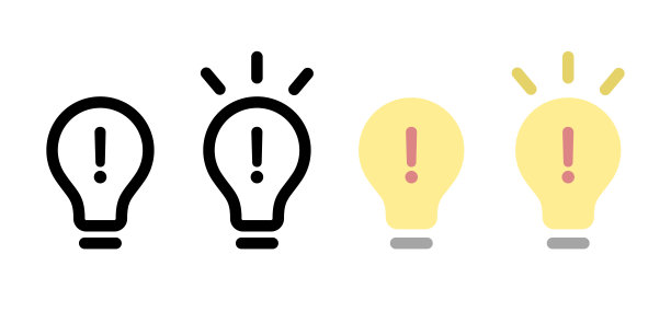 一组简单而扁平的灯泡图标图片下载