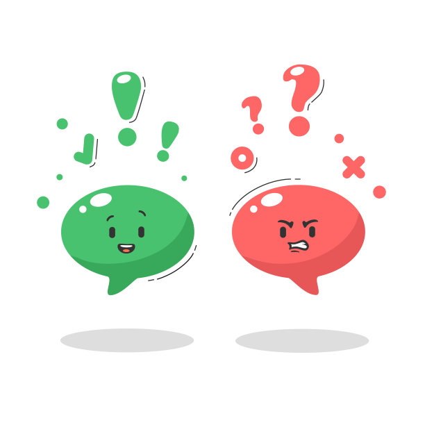 两个卡通色彩的心情微笑坏和好图片下载