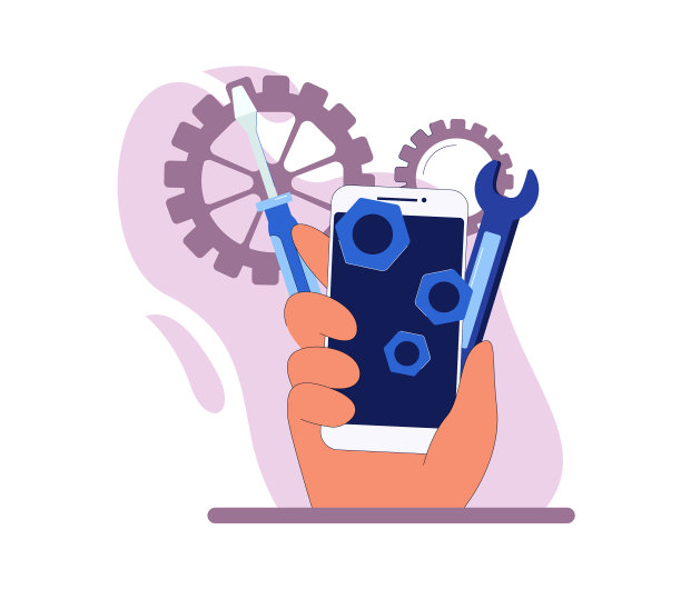 近距离卡通人类手持智能手机图片下载