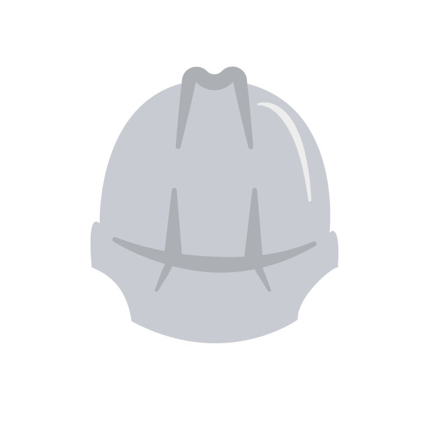 灰色前安全帽，白色背景，向量图片下载