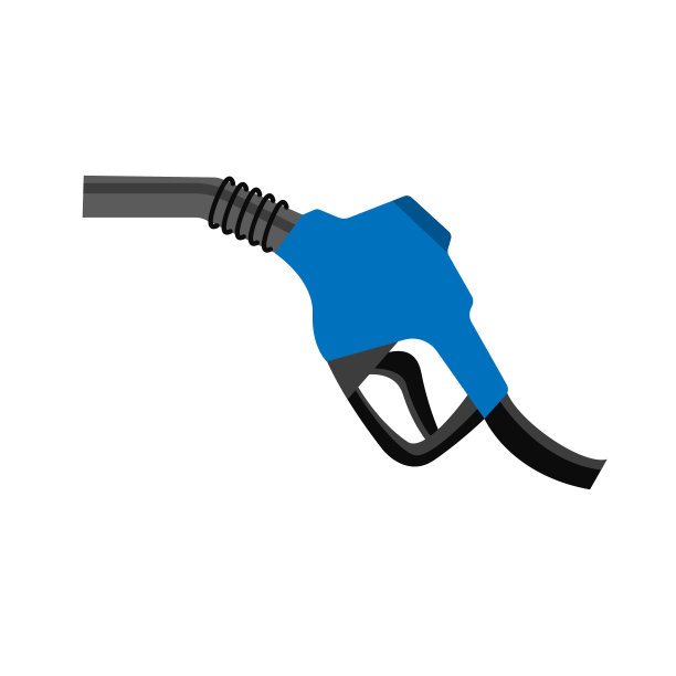 白色背景上的蓝色汽油泵枪图片下载