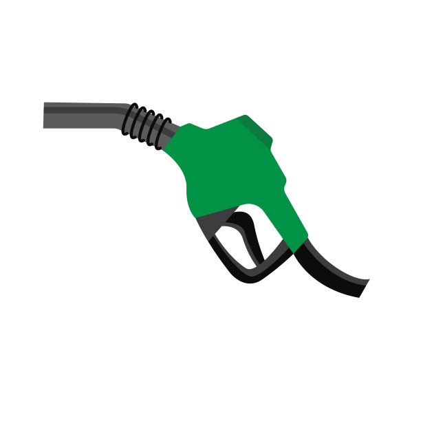 白色背景上的绿色汽油泵枪图片下载