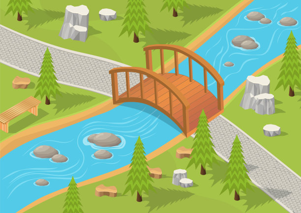 公园的等距图图片下载