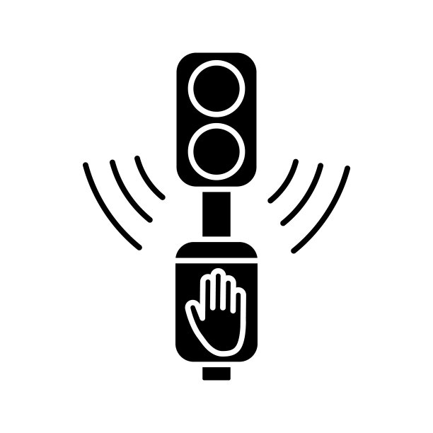 音响交通灯信号黑色符号图标图片下载