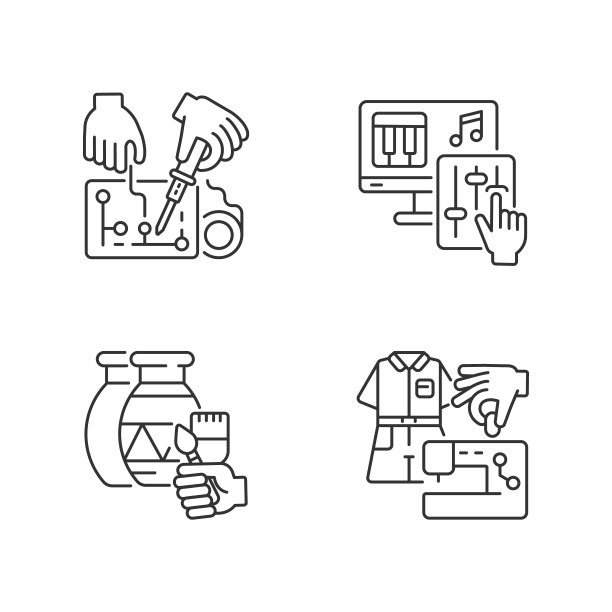 爱好DIY线性图标集图片下载