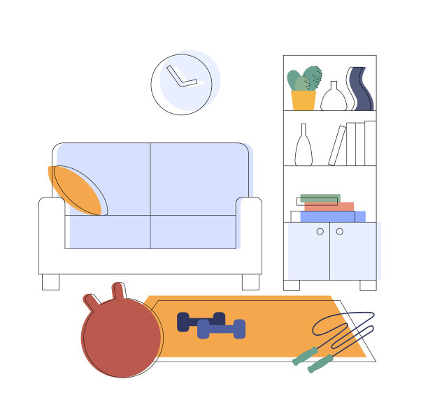 一个运动锻炼的场所，在家里健身图片下载